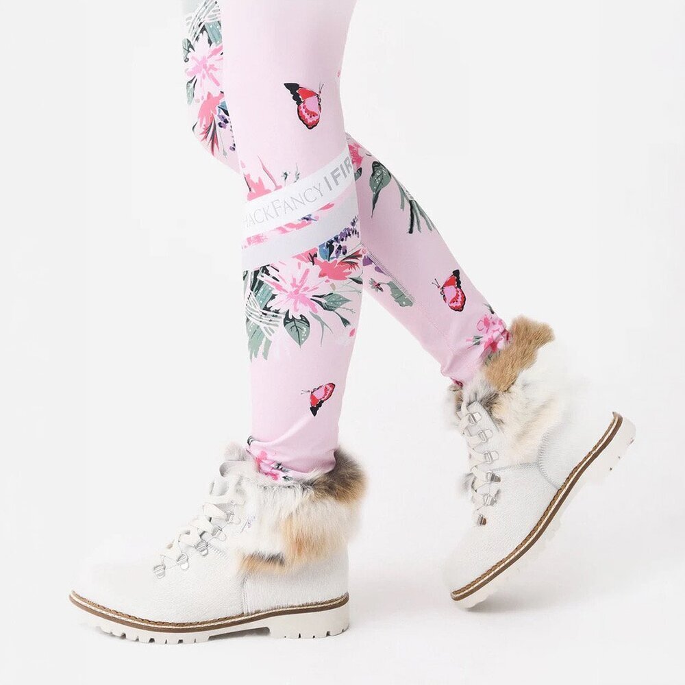 BOGNER X LoveShackFancy Lolei Ski Legging Pink Floral Butterfly GIRLS Sz 12/13Y - Picture 4 of 16